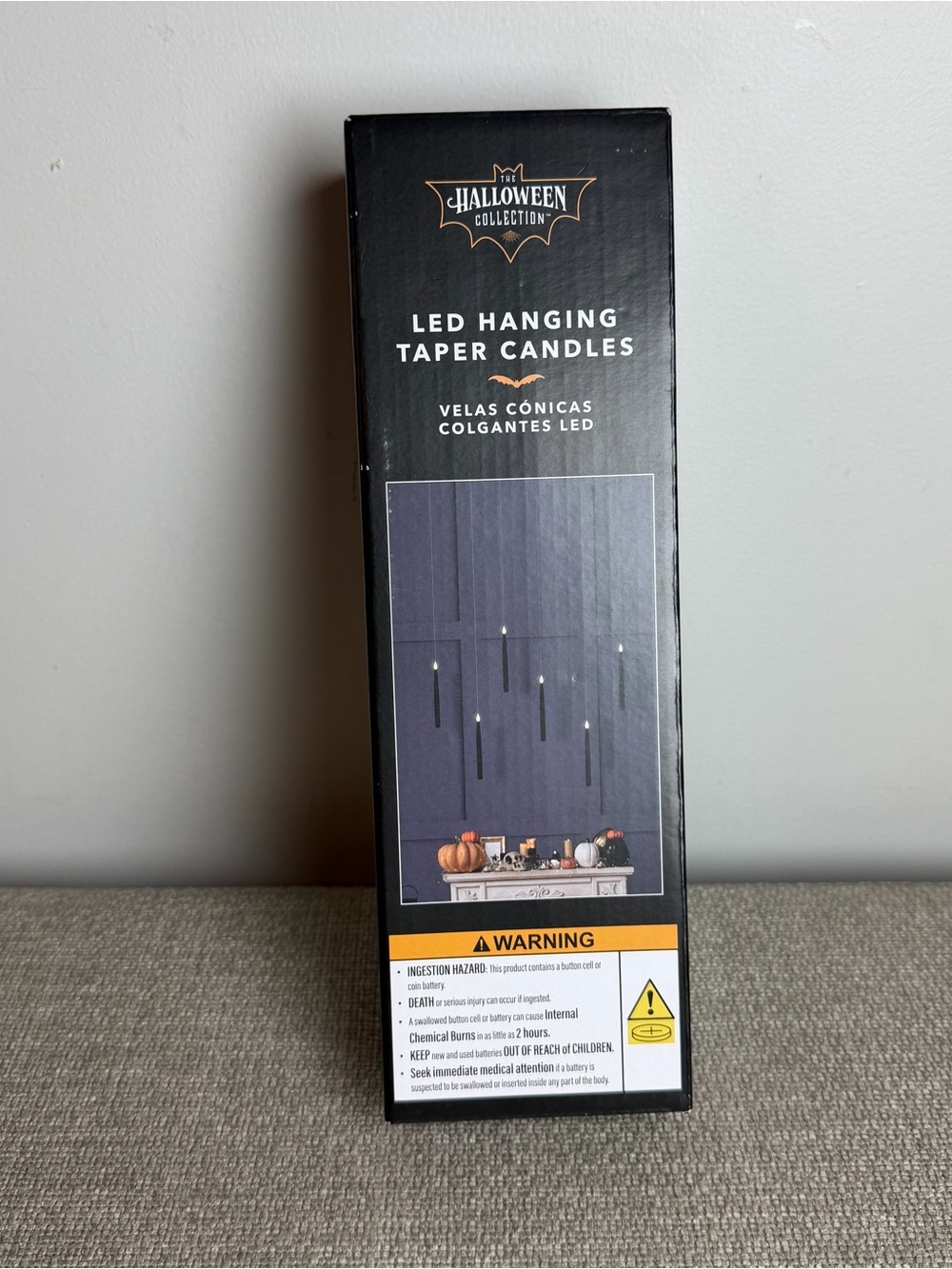 NEW Set of 6 Black ALDI Halloween Collection LED Floating Hanging Taper Candles